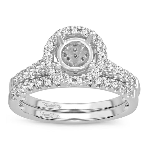 14K 0.82CT Diamond semi-mount ring