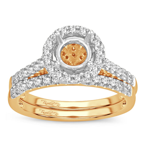 14K 0.82CT Diamond semi-mount ring